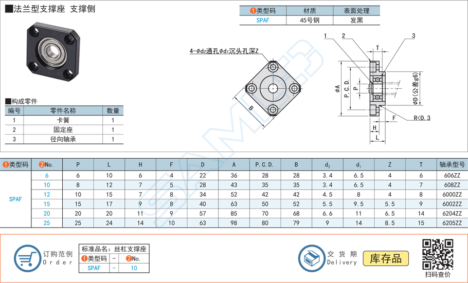 法蘭型絲杠支撐座的構(gòu)成零件有哪些